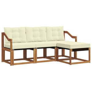 vidaXL Set vanjskih sofa s jastukom 4 pcs Prirodna i krem