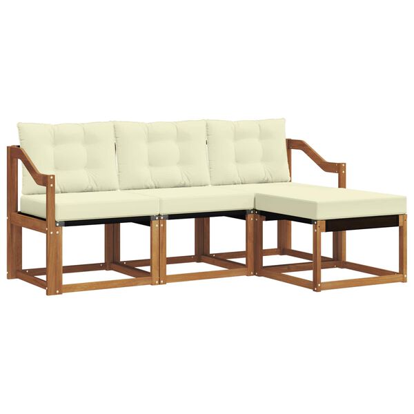 vidaXL Set vanjskih sofa s jastukom 4 pcs Prirodna i krem