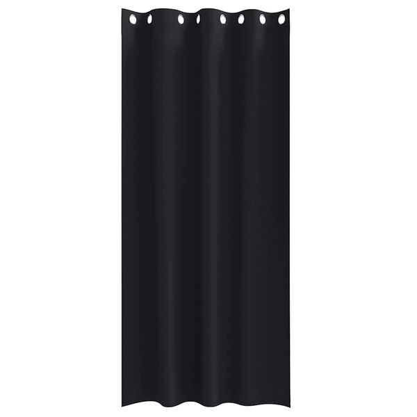 vidaXL Zavjese za blackout s prstenovima 2 pcs Crna 225 x 140 cm