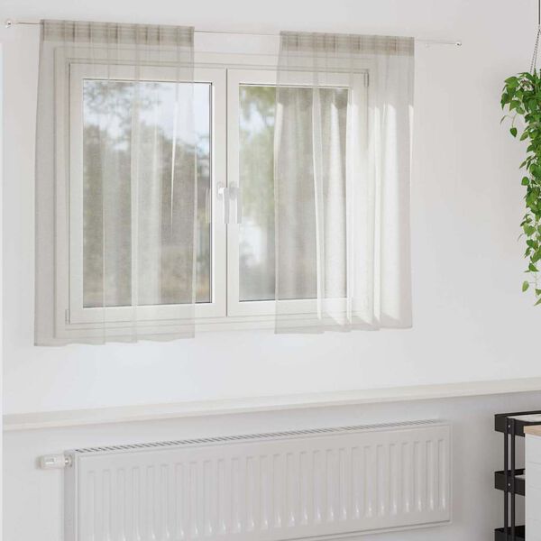 vidaXL Voile zavjesa sa zavjesama 2 pcs Krema 140 x 140 cm Poliester