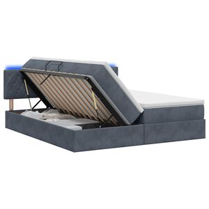 vidaXL LED krevet za pohranu s madracem Tamnosiva 180 x 200 cm Bar&scaron;un