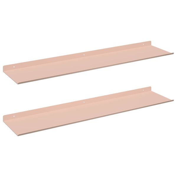 vidaXL Lebdeća polica Zidne 2 pcs Ružičasta 80 x 18 x 2,5 cm Čelik
