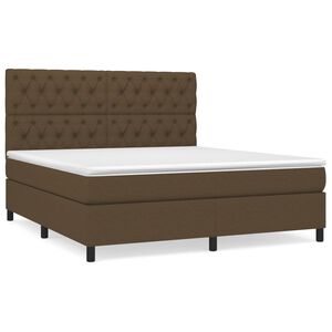 vidaXL Krevet s oprugama i madracem tamnosmeđi 160x200 cm tkanina