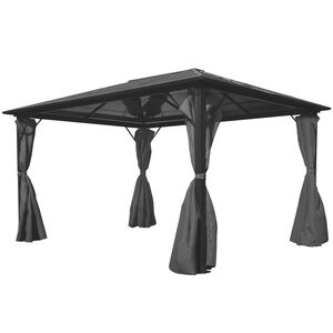 vidaXL Sjenica sa zavjesom antracit od aluminija 400 x 300 cm