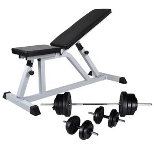 vidaXL Klupa za vježbanje sa setom utega 60,5 kg