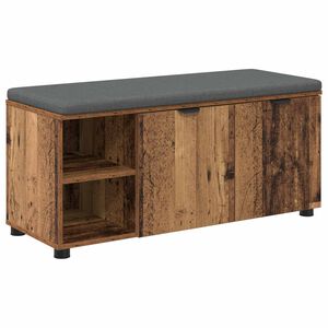 vidaXL Klupa za hodnik s jastukom Staro drvo 100 x 38 x 46 cm