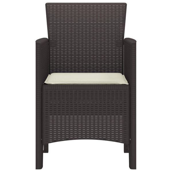 vidaXL Vrtna stolica 2 pcs Smeđa 53 x 49 x 85 cm Polipropilen