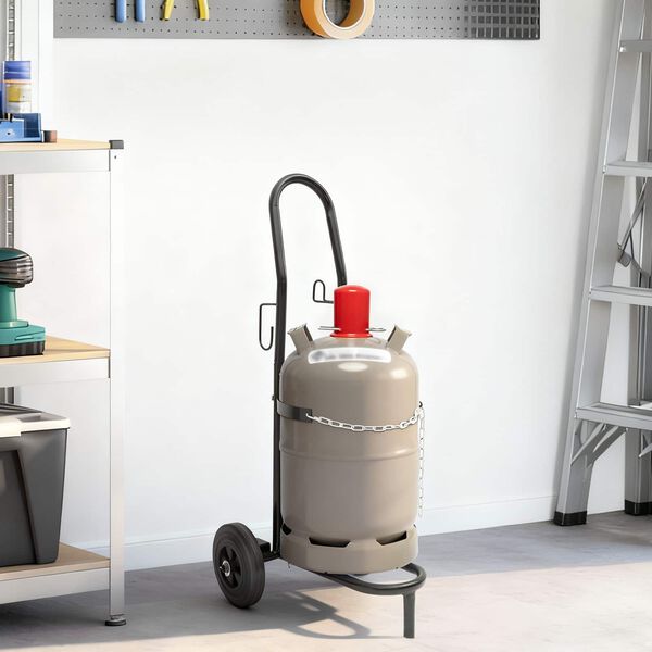 vidaXL Ručna trola Crna i crvena 49 x 49 x 101 cm Čelik