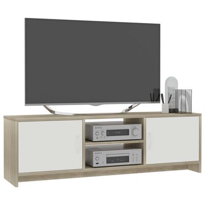 vidaXL TV ormarić od iverice bijeli i boja hrasta 120 x 30 x 37,5 cm