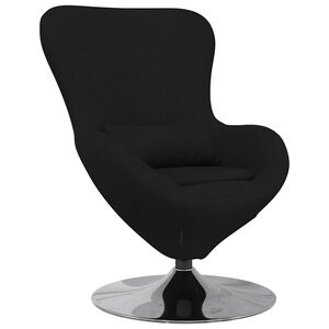 vidaXL Jajolika fotelja Crna 63 x 73 x 90 cm tkanina
