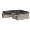 vidaXL 11-dijelni set vrtnih sofa poliratan s jastucima svijetlosivi