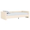 vidaXL Dnevni ležaj s madracem i USB-om Krem od tkanine 90 x 200 cm