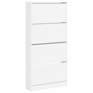 vidaXL Ormarić za cipele s 4 preklopne ladice bijeli 80x21x163,5 cm