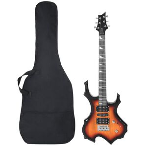 vidaXL Električna gitara za početnike s torbom smeđa-crna 4/4 39 "