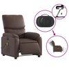 vidaXL Električni masažni naslonjač od umjetne kože smeđi