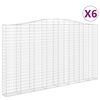 vidaXL Lučne gabionske ko&scaron;are 6 kom 400x30x220/240cm pocinčano željezo