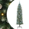 vidaXL Umjetno vitko božićno drvce Zelena i bijela 210 cm