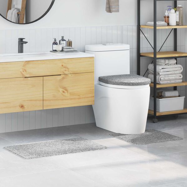 vidaXL Set prostirki za kupatilo s protukliznom podlogom 3 pcs Siva