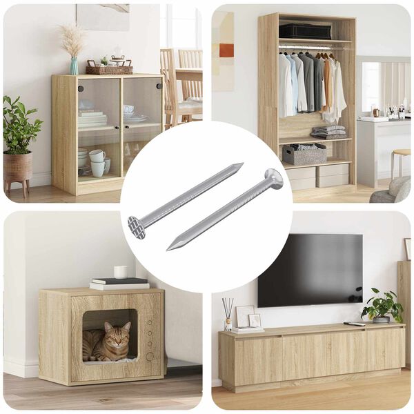 vidaXL Čavli za Drvo 2 pcs Srebrno &Oslash; 3 x 15 mm Metal