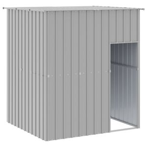 vidaXL Kućica za pse s krovom svjetlosiva 165 x 153 x 181 cm čelična
