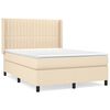 vidaXL Krevet s oprugama i madracem krem 140x200 cm od tkanine