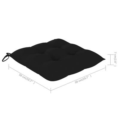 vidaXL Stolica za ljuljanje s crnim jastukom od masivne tikovine