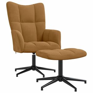 vidaXL Stolica za opu&scaron;tanje s osloncem za noge smeđa bar&scaron;unasta