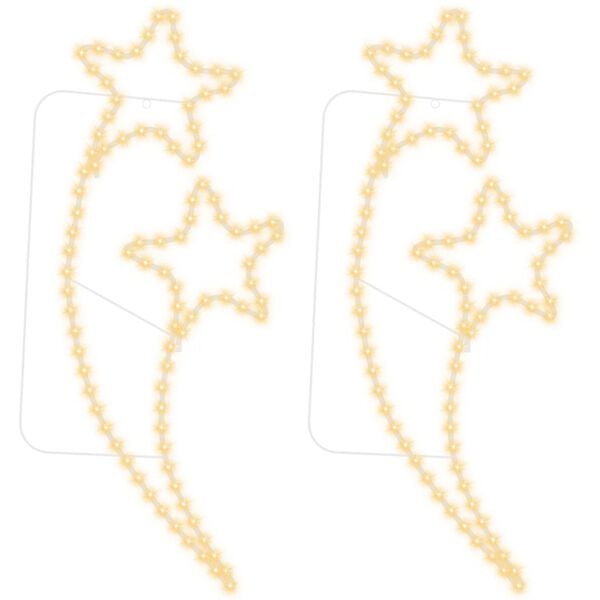 vidaXL Svjetlosne trake zvijezde 2 kom tople bijele 125,5x53x4,5 cm