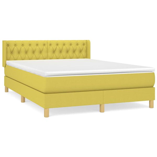 vidaXL Krevet s oprugama i madracem zeleni 140 x 190 cm od tkanine