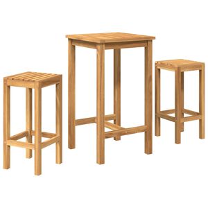 vidaXL Vanjski bar set 3 kom. Neprerađeno Čvrsto teak drvo