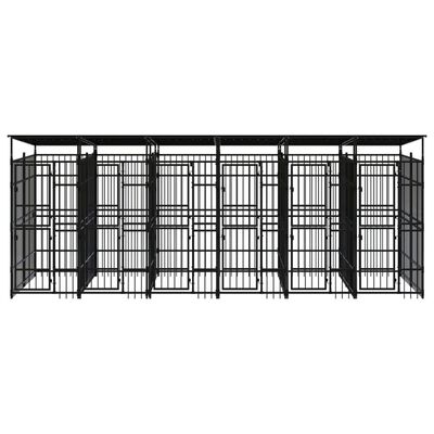 vidaXL Vanjski kavez za pse s krovom čelični 11,06 m²