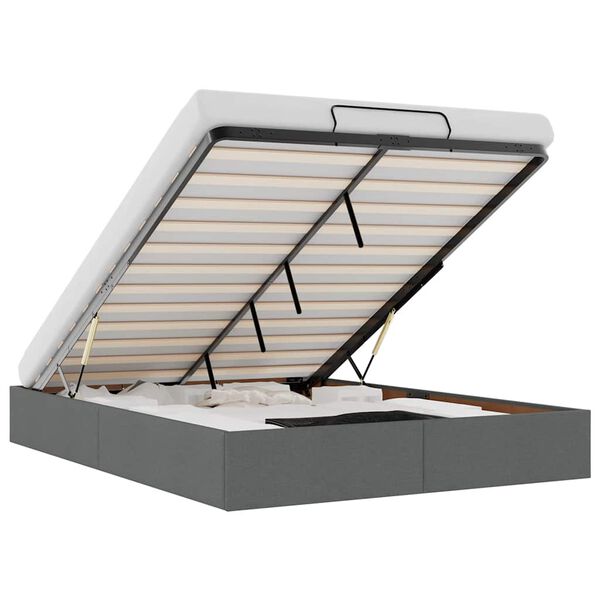 vidaXL Okvir za krevet bez madraca tamnosivi 140 x 190 cm od tkanine