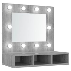 vidaXL Ormarić s ogledalom LED boja hrasta sonome 60x31,5x62 cm