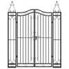 vidaXL Vrtna vrata crna 121 x 8 x 150 cm od kovanog željeza