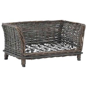 vidaXL Ko&scaron;ara za pse s jastukom siva 50 x 33 x 30 cm od prirodne vrbe