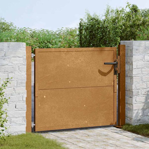 vidaXL Vrtna vrata 100x75 cm Corten čelik