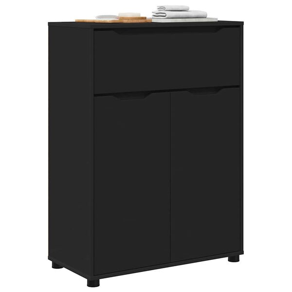vidaXL Kupaonski ormar Crna 72,5 x 36,5 x 100 cm Konstruirano drvo