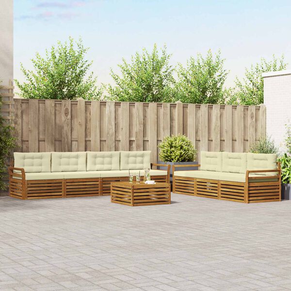 vidaXL Set vanjskih sofa s jastukom 8 pcs Prirodna i krem