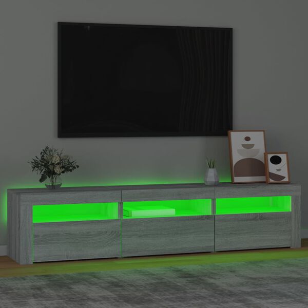 vidaXL TV ormarić s LED svjetlima boja hrasta sonome 180x35x40 cm