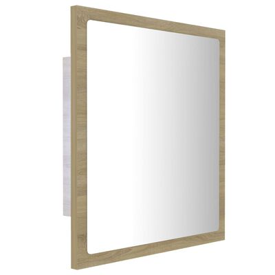 vidaXL LED kupaonsko ogledalo boja hrasta sonome 40x8,5x37 cm akrilno