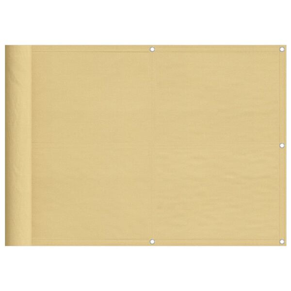 vidaXL Balkonski zaslon boja pijeska 75x500 cm 100 % poliester Oxford