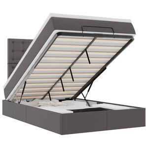 vidaXL Otomanski okvir kreveta s madraca sivi 120x190cm umjetne kože