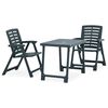 vidaXL 3-dijelni sklopivi bistro set plastični zeleni