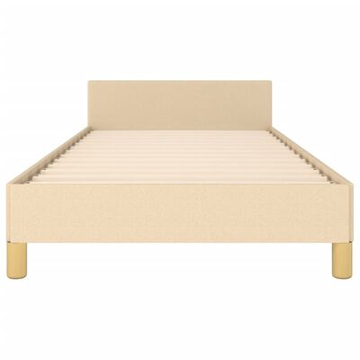 vidaXL Okvir za krevet s uzglavljem krem 90x190 cm od tkanine