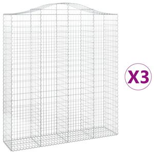 vidaXL Lučne gabionske ko&scaron;are 3 kom 200x50x220/240cm pocinčano željezo