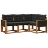 vidaXL Set vanjskih sofa s jastukom 4 pcs Prirodna i crna