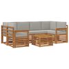 vidaXL Set vanjskih sofa s jastukom 7 pcs Prirodna i svijetlo siva