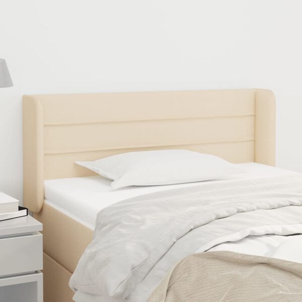 vidaXL Uzglavlje s u&scaron;ima krem 83x16x78/88 cm od tkanine