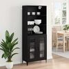 vidaXL Highboard Crni hrast 69,5 x 34 x 180 cm Konstruirano drvo