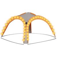 vidaXL Šator za zabave LED 4 bočna zida 3,6x3,6x2,3 m sivo-narančasti